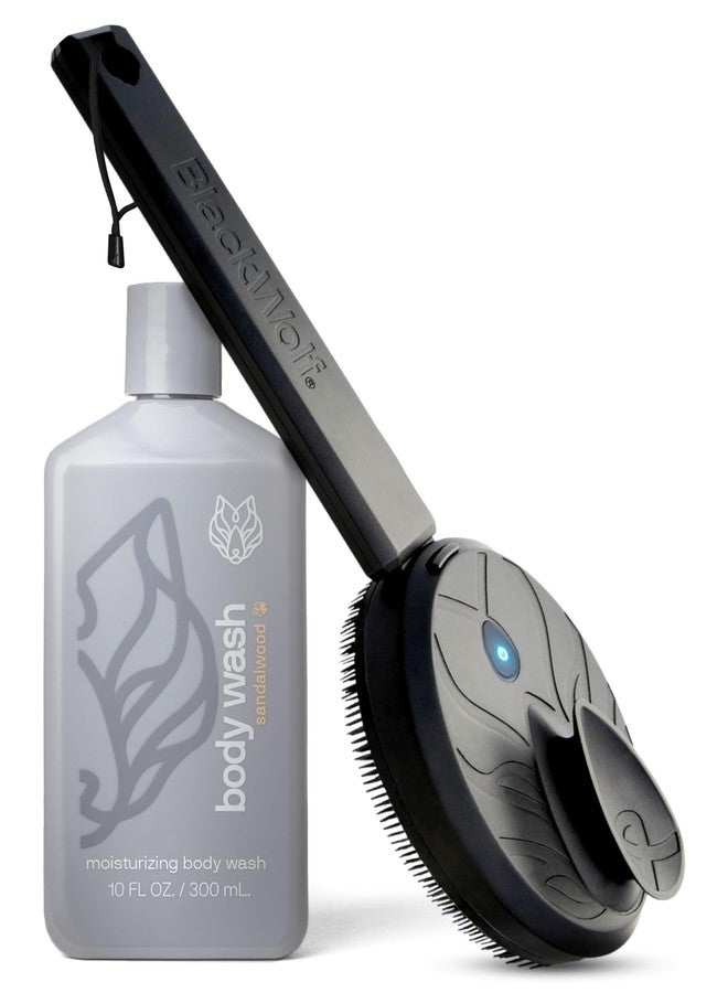 Black Wolf Sonic Scrubber Pro & Moisturizing Body Wash Set - Men's Shower & Bathroom Essentials Gift Set for Dry, Dehydrated, & Sensitive Skin - Hydrating Bodywash & Vibrating Face & Body Scrubber - Image 1